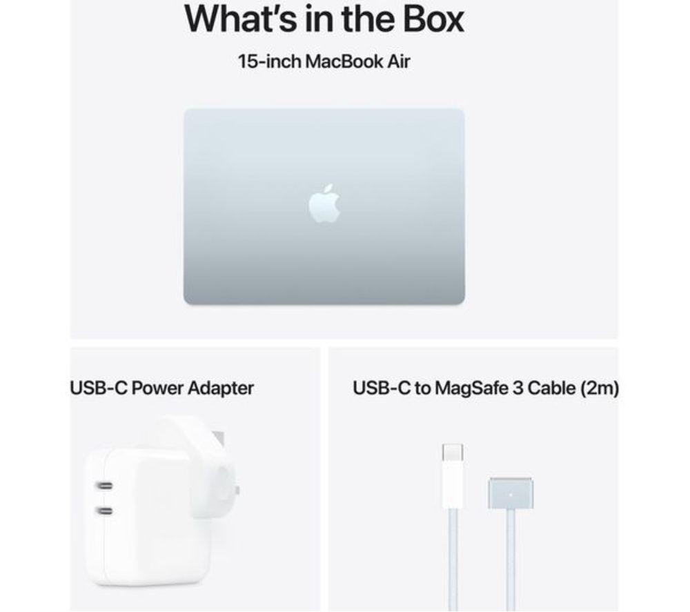APPLE Refurbished MacBook Air 15" (2025) - M4, 512 GB SSD, 16GB RAM Sky Blue (Excellent Condition) image number 3 of 11