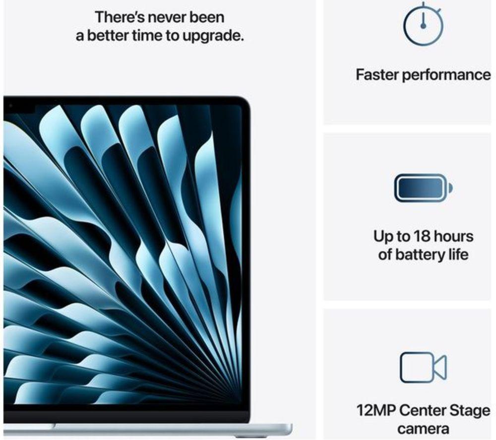 APPLE Refurbished MacBook Air 15" (2025) - M4, 512 GB SSD, 16GB RAM Sky Blue (Excellent Condition) image number 4 of 11