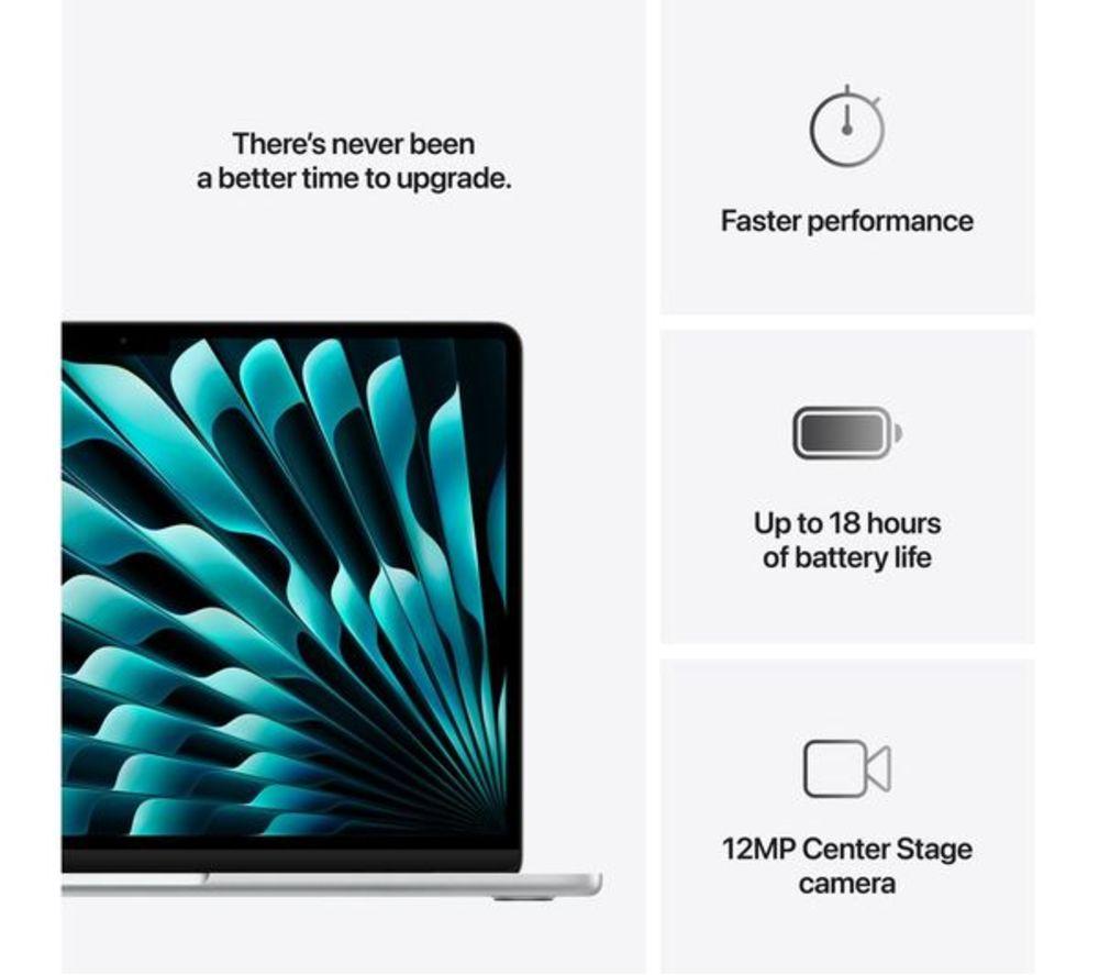 APPLE Refurbished MacBook Air 13.6" (2025) - M4, 256 GB SSD, Silver (Excellent Condition) image number 10 of 11