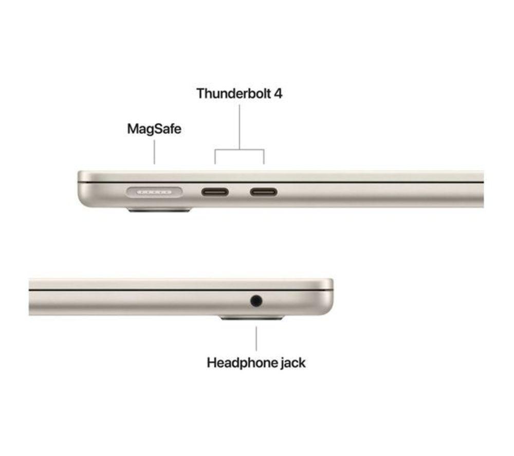 APPLE Refurbished MacBook Air 13.6" (2025) - M4, 256 GB SSD, Starlight (Excellent Condition) image number 7 of 11
