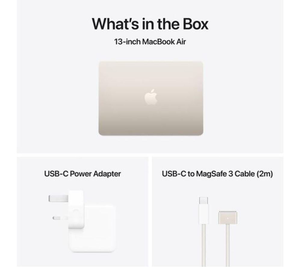 APPLE Refurbished MacBook Air 13.6" (2025) - M4, 256 GB SSD, Starlight (Excellent Condition) image number 11 of 11