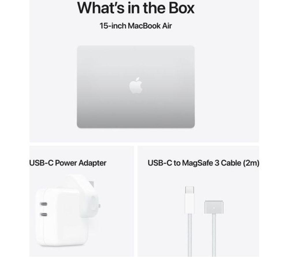 APPLE Refurbished MacBook Air 15" (2025) - M4, 512 GB SSD, RAM 16 GB, Silver (Very Good Condition) image number 9 of 11
