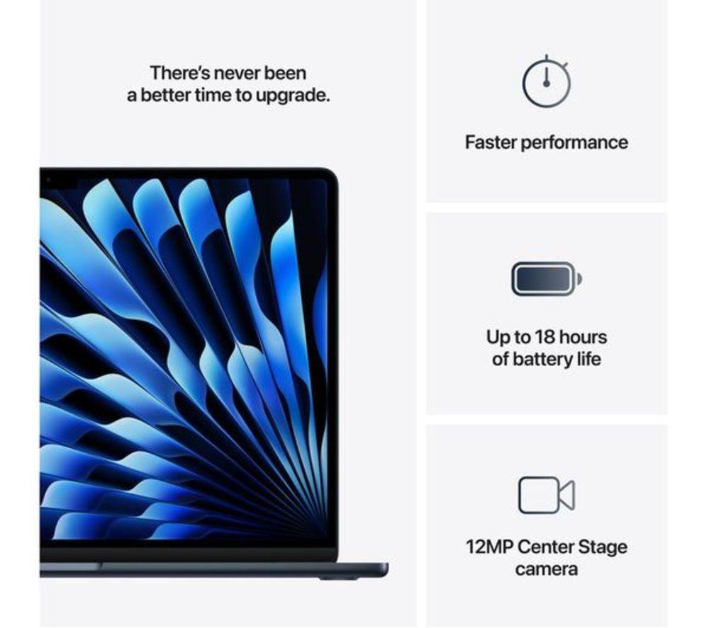 APPLE Refurbished MacBook Air 15" (2025) - M4, 256 GB SSD, Midnight (Very Good Condition) image number 10 of 11