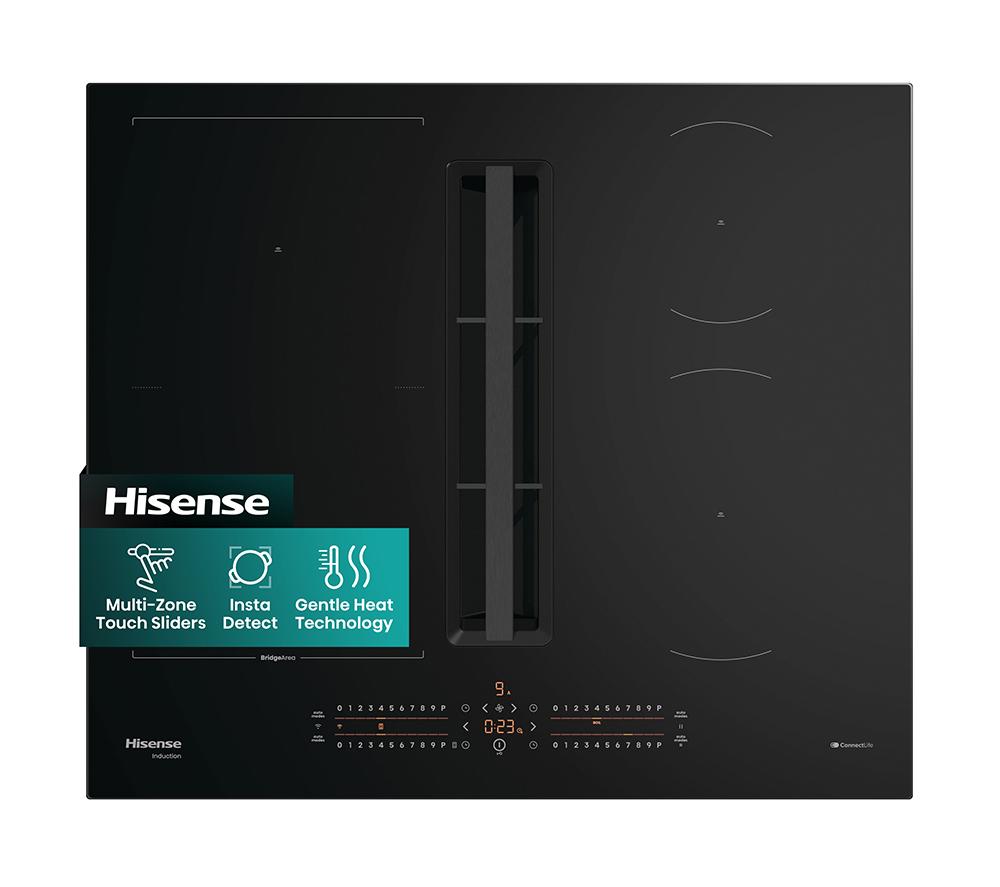 HISENSE Hi6 HEH6432BSCWF 60 cm Vented Electric Induction Smart Hob - Black, Black