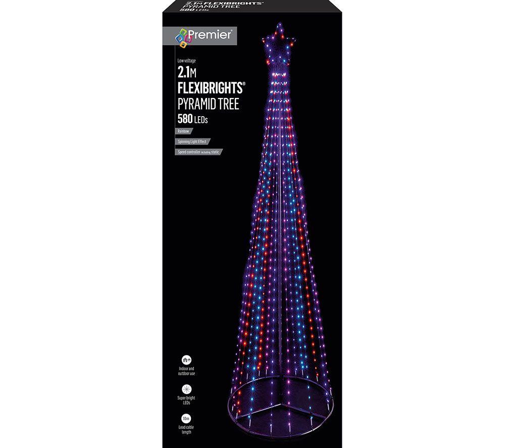 PREMIER 2.1 m FlexiBrights Pyramid Tree - Multicolour