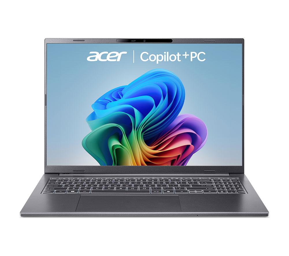 Acer Aspire 16 Ai 14" Laptop, Copilot Pc - Snapdragon X, 1 Tb Ssd, Grey, Silver/Grey