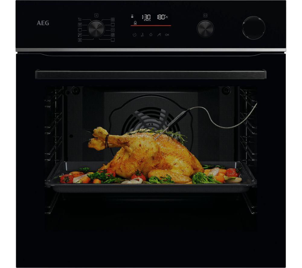 AEG 6000 SenseCook TR6PB521SB Electric Pyrolytic Steam Smart Oven – Black, Black