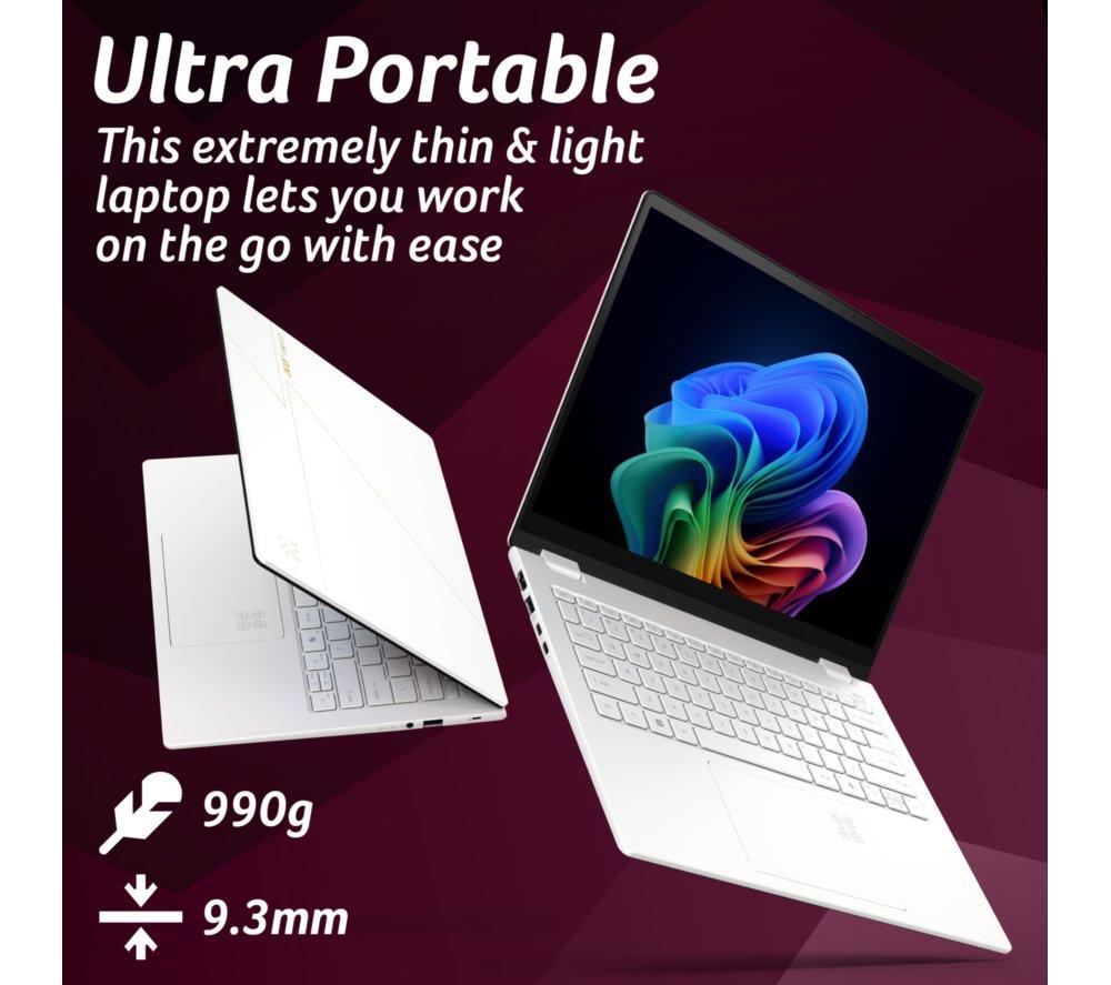 ACER Swift Edge AI 14" Laptop, Copilot+ PC - Intel&reg; Core&trade; Ultra 7, 1 TB SSD, White image number 4 of 12