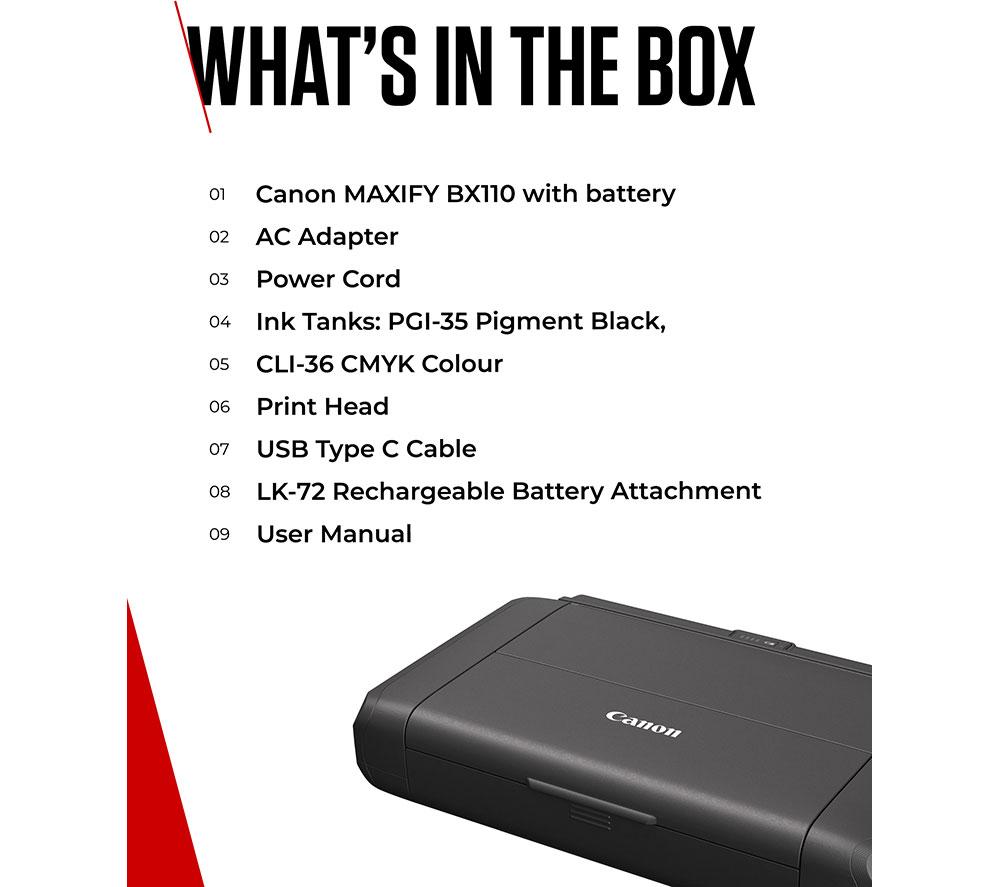 CANON MAXIFY BX110 Wireless Inkjet Portable Printer with Battery image number 7 of 7