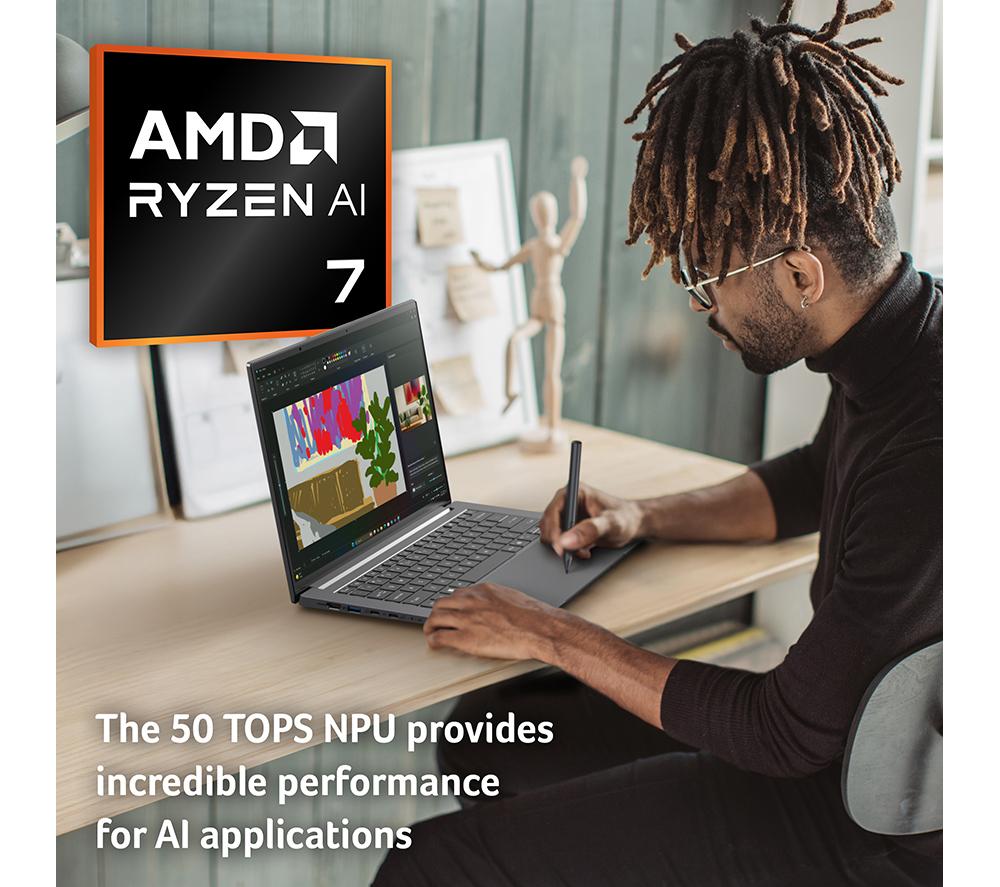 ACER Swift X 14 AI 14.5" Laptop, Copilot+ PC - AMD Ryzen AI 7 350, 2 TB SSD, Grey image number 6 of 10