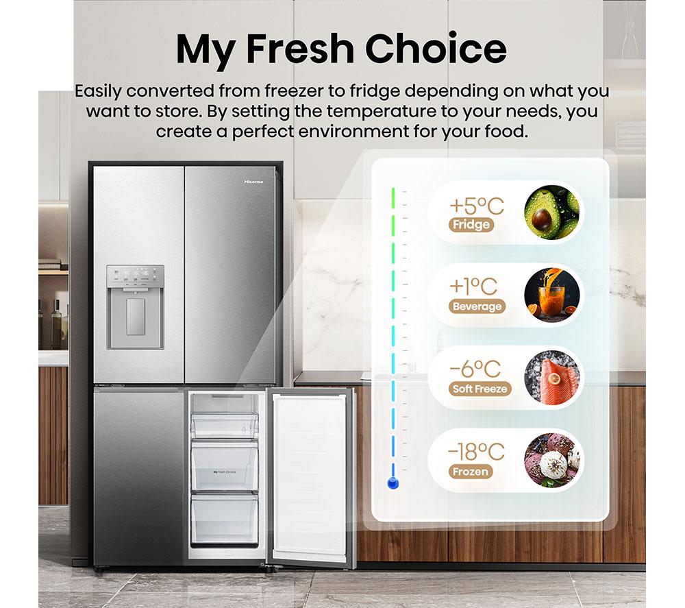 HISENSE PureFlat Slim RQ5P470SYID Fridge Freezer - Silver image number 8 of 14