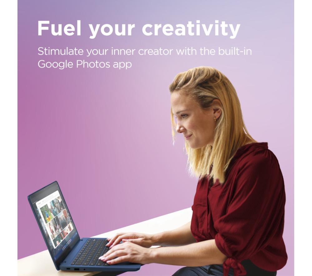 LENOVO IdeaPad Slim 3 14" Chromebook - MediaTek Kompanio 520, 128 GB eMMC, 4GB RAM, Blue image number 6 of 12