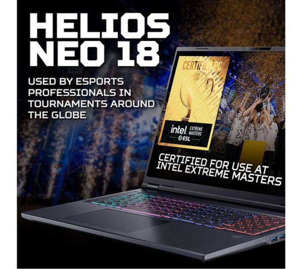 ACER Predator Helios Neo 18 AI 18" Refurbished Gaming Laptop - Intel&reg; Core&trade; Ultra 9, RTX 5070 Ti, 2 TB SSD (Excellent Condition) image number 3 of 9