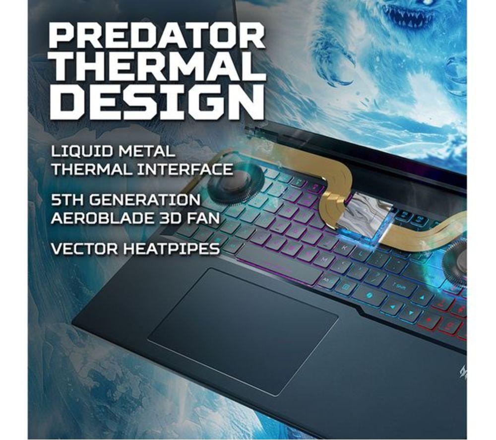 ACER Predator Helios Neo 18 AI 18" Refurbished Gaming Laptop - Intel&reg; Core&trade; Ultra 9, RTX 5070 Ti, 2 TB SSD (Excellent Condition) image number 6 of 9