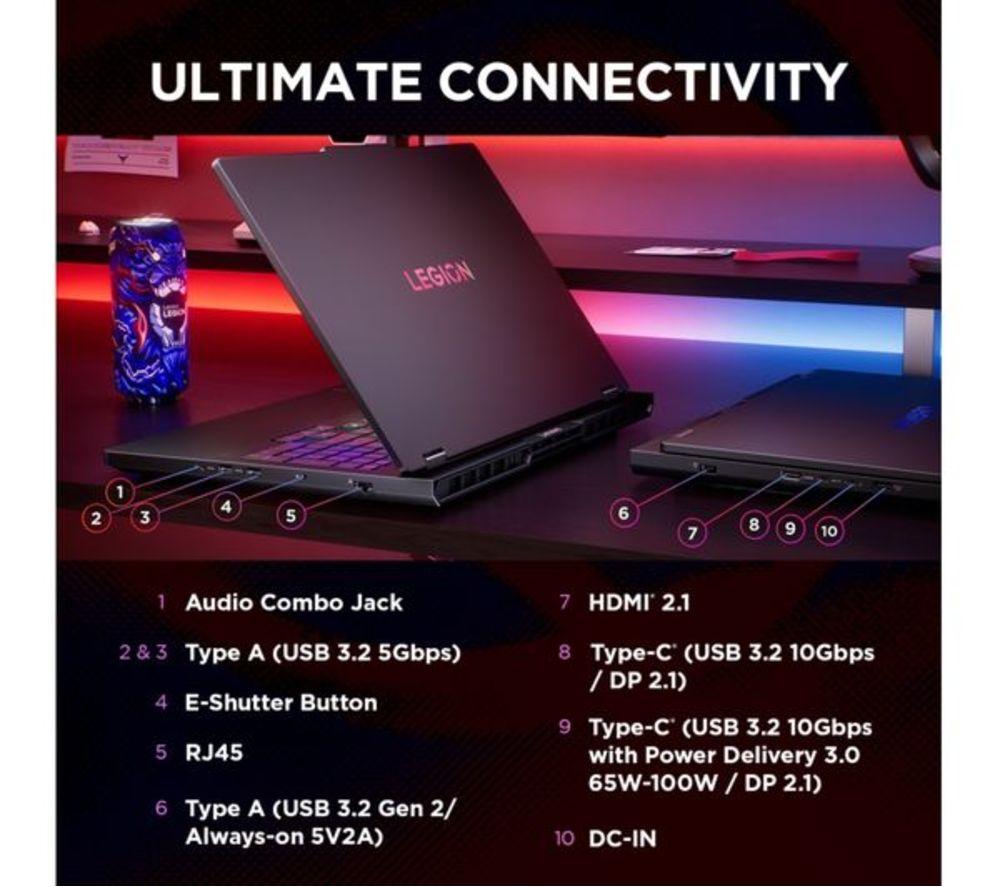 LENOVO Legion Pro 5 16" Refurbished Gaming Laptop - AMD Ryzen 9, RTX 5060, 1 TB SSD (Excellent Condition) image number 16 of 16