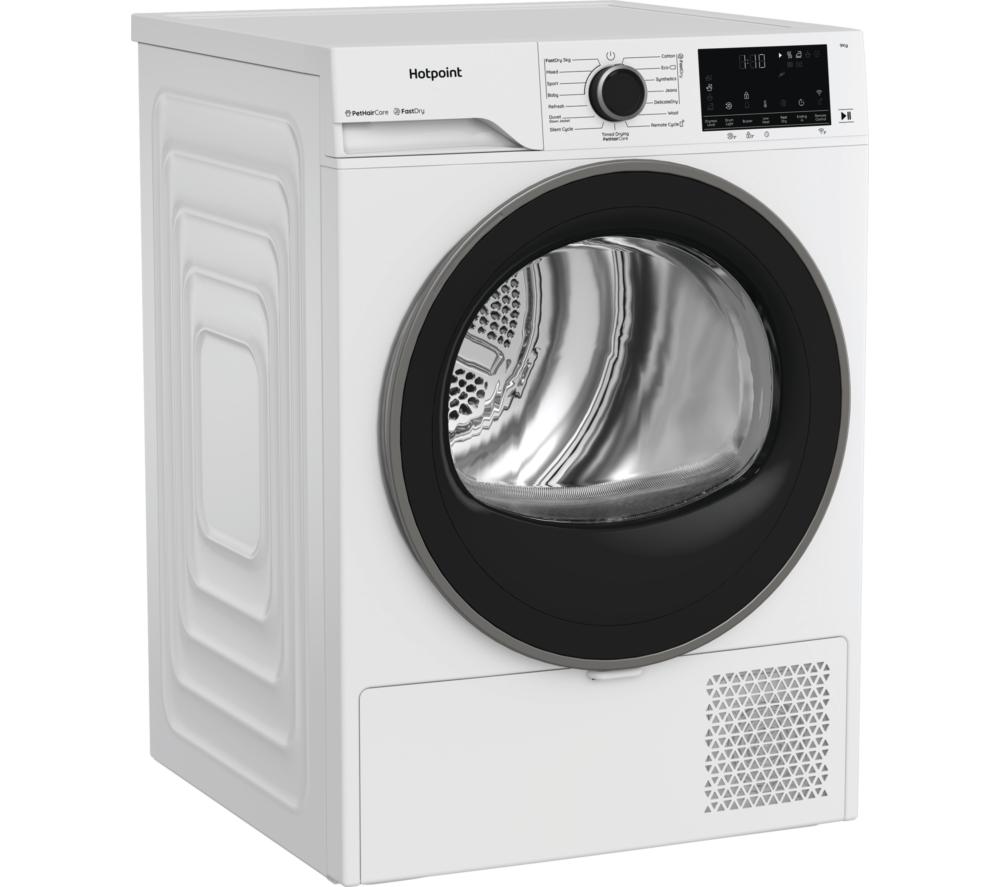 HOTPOINT FabricCare C HD 94M WBS UK WiFi-enabled 9 kg Heat Pump Tumble Dryer - White image number 2 of 13