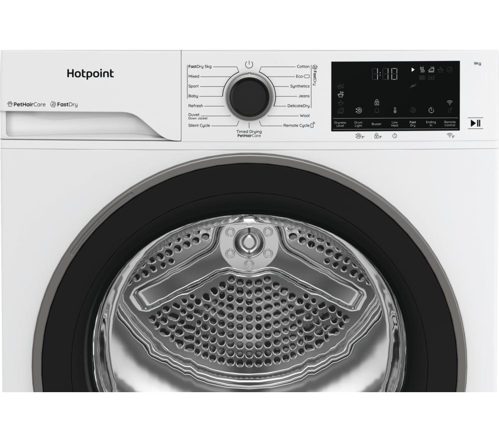 HOTPOINT FabricCare C HD 94M WBS UK WiFi-enabled 9 kg Heat Pump Tumble Dryer - White image number 3 of 13