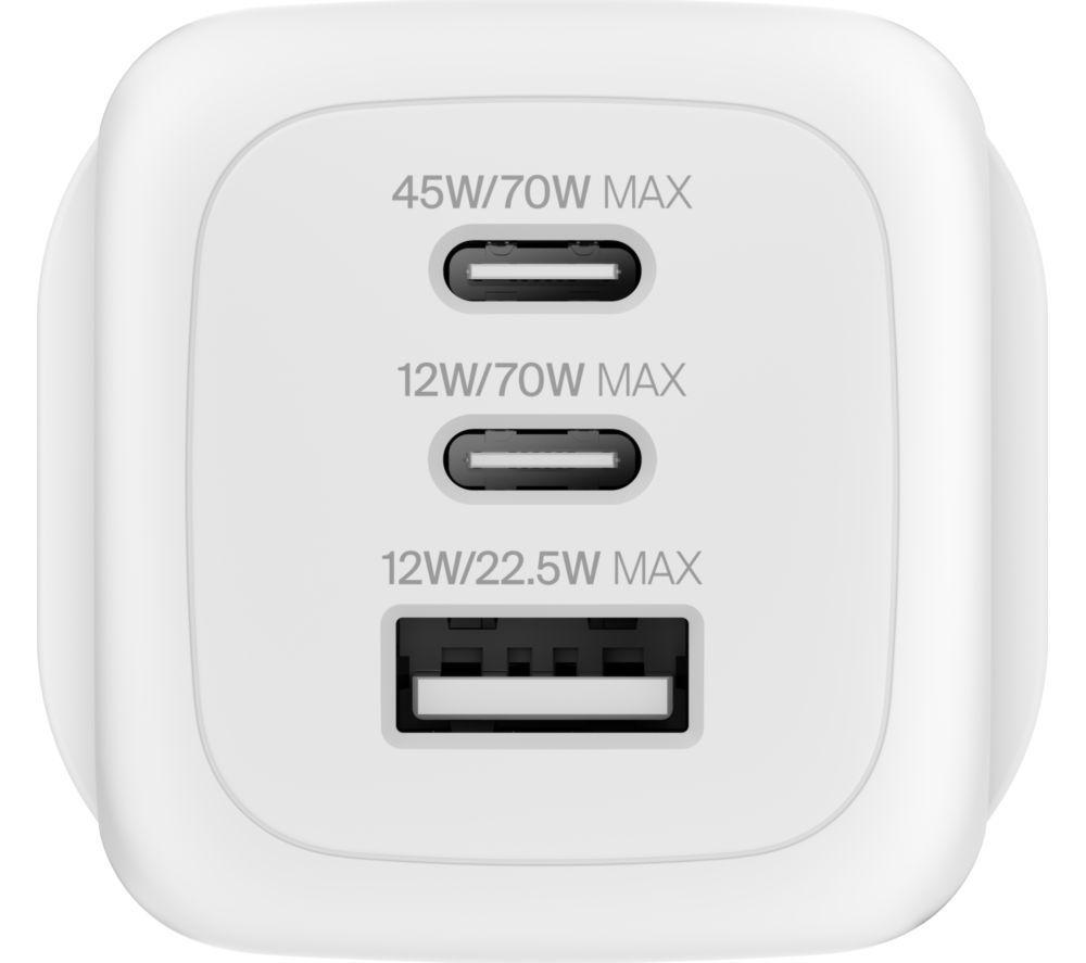 BELKIN 3-Port 70 W GaN Wall Charger image number 2 of 2