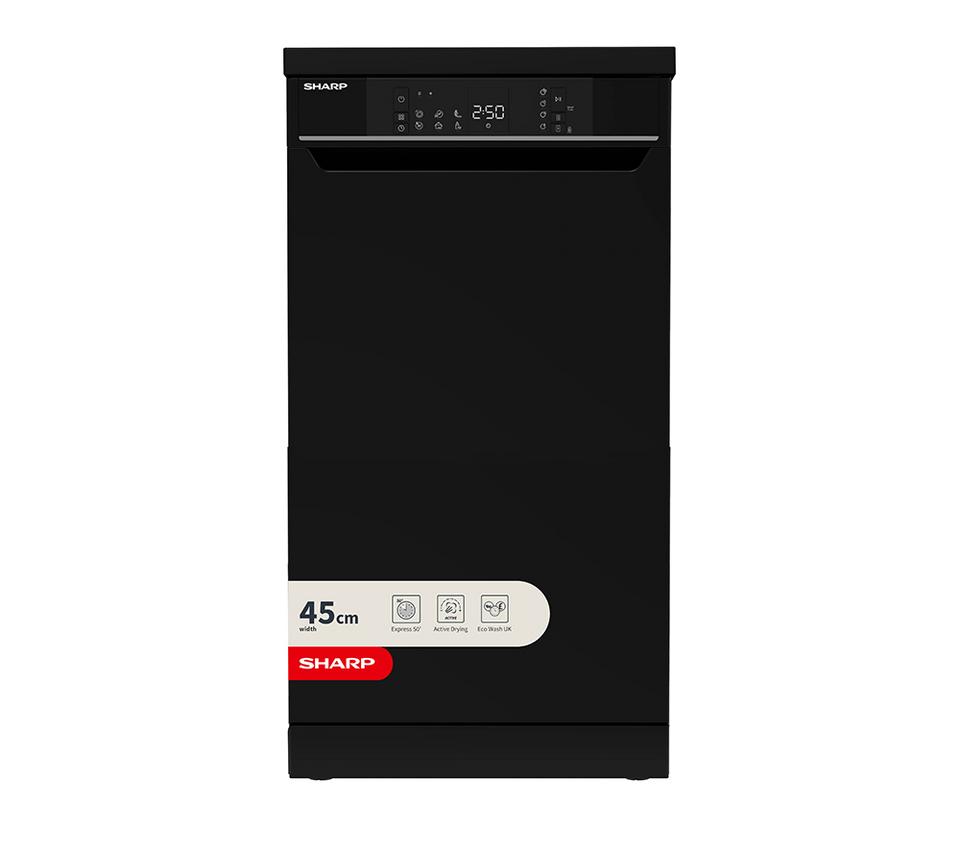 SHARP QW-NS1EF49E0B-EN Slimline Dishwasher - Black