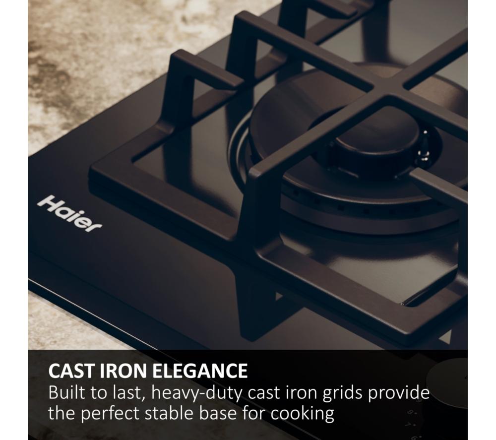 HAIER HAVG6BF4TBPB 60 cm Gas Hob - Black image number 2 of 9