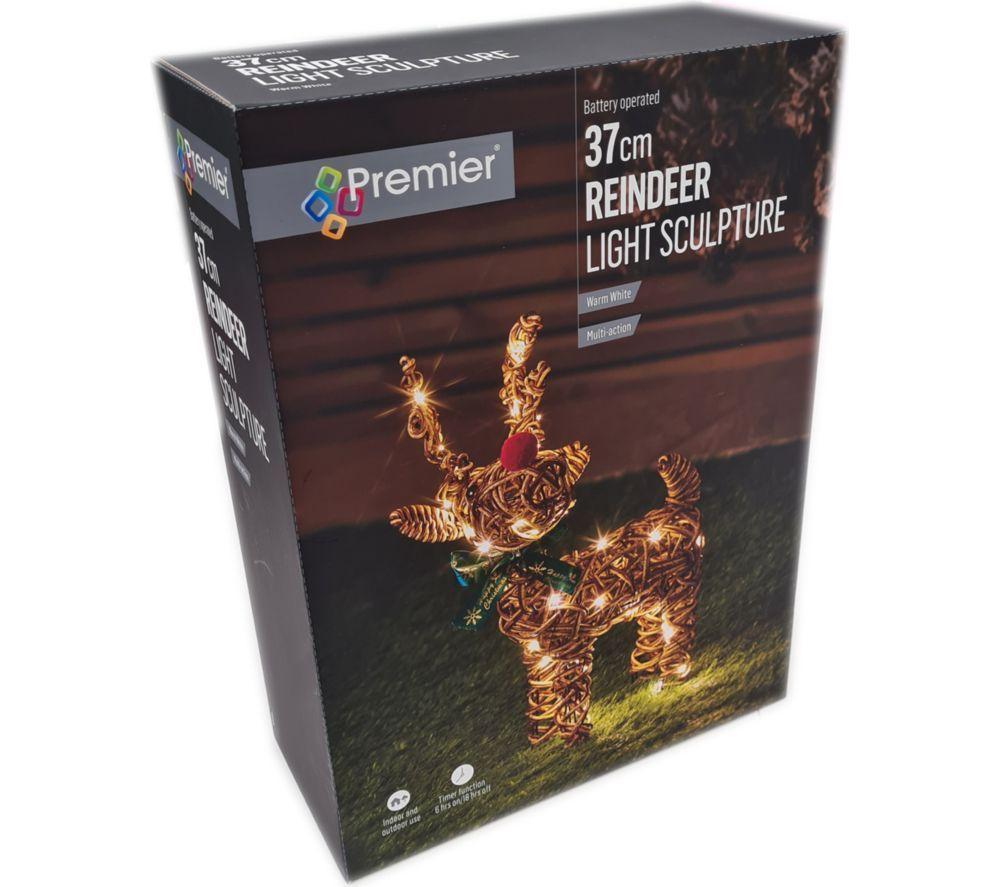 PREMIER Big Nose Reindeer with 40 Warm White LEDs - 37 cm image number 2 of 5