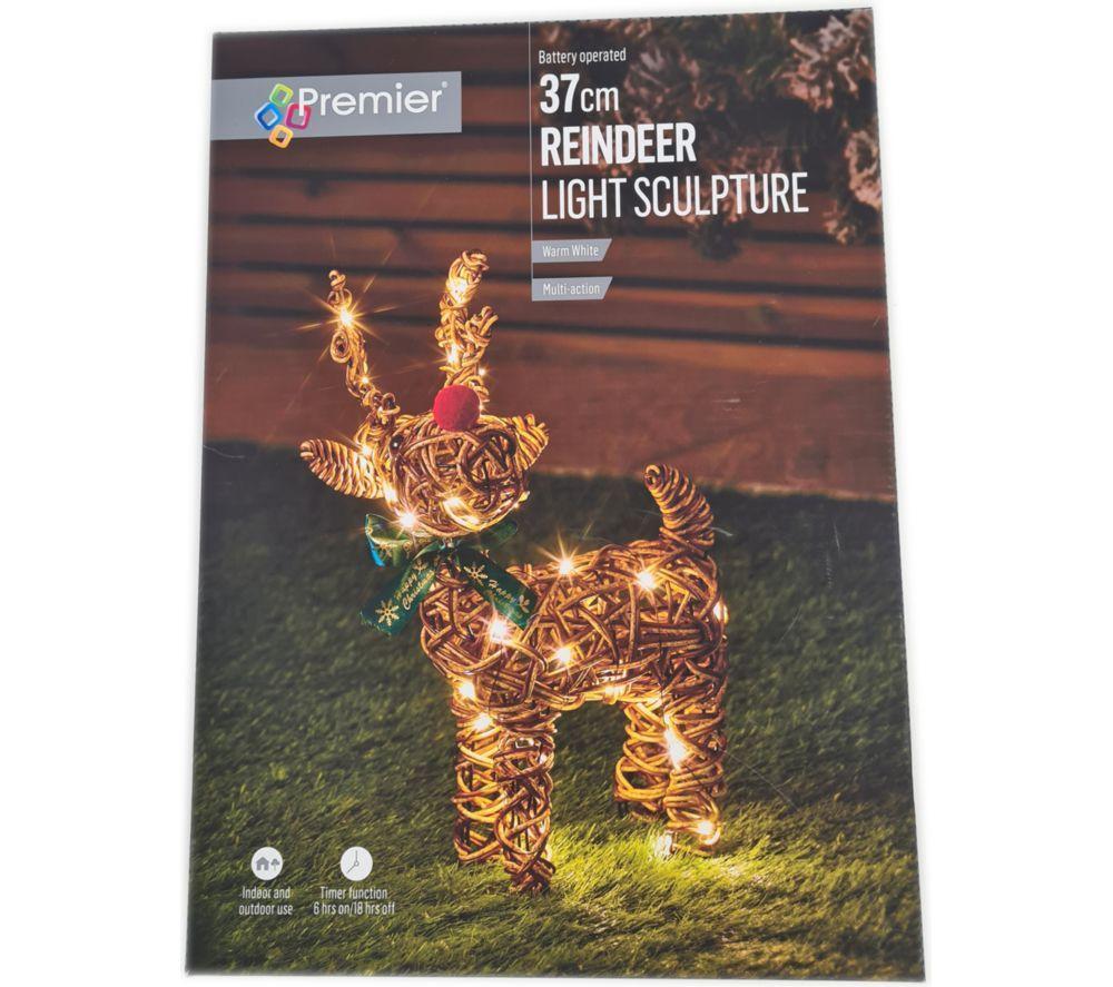 PREMIER Big Nose Reindeer with 40 Warm White LEDs - 37 cm image number 4 of 5