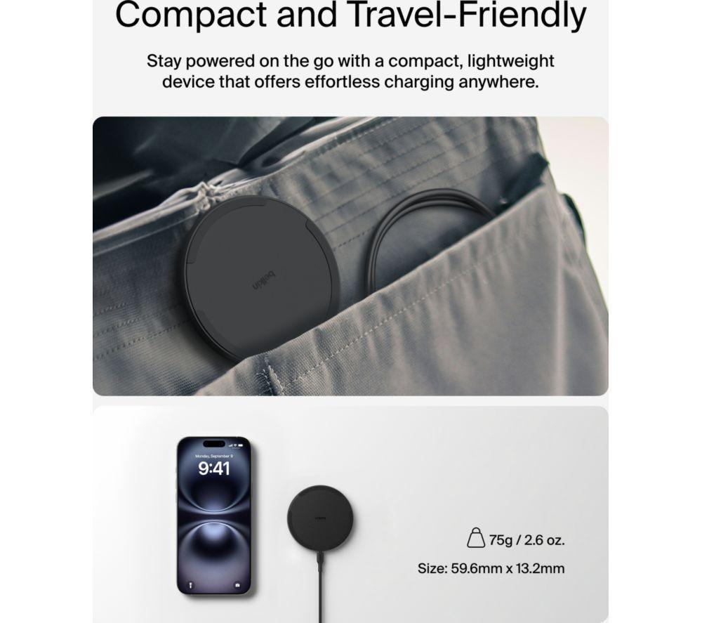 BELKIN BoostCharge 15 W Qi Wireless Charging Pad - Black image number 2 of 3