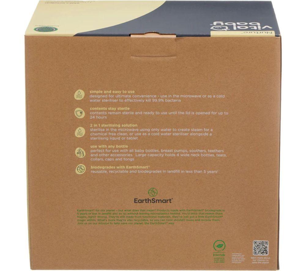 VITAL BABY EarthSmart 2-in-1 Combination Steriliser - Clear & Oat image number 2 of 2