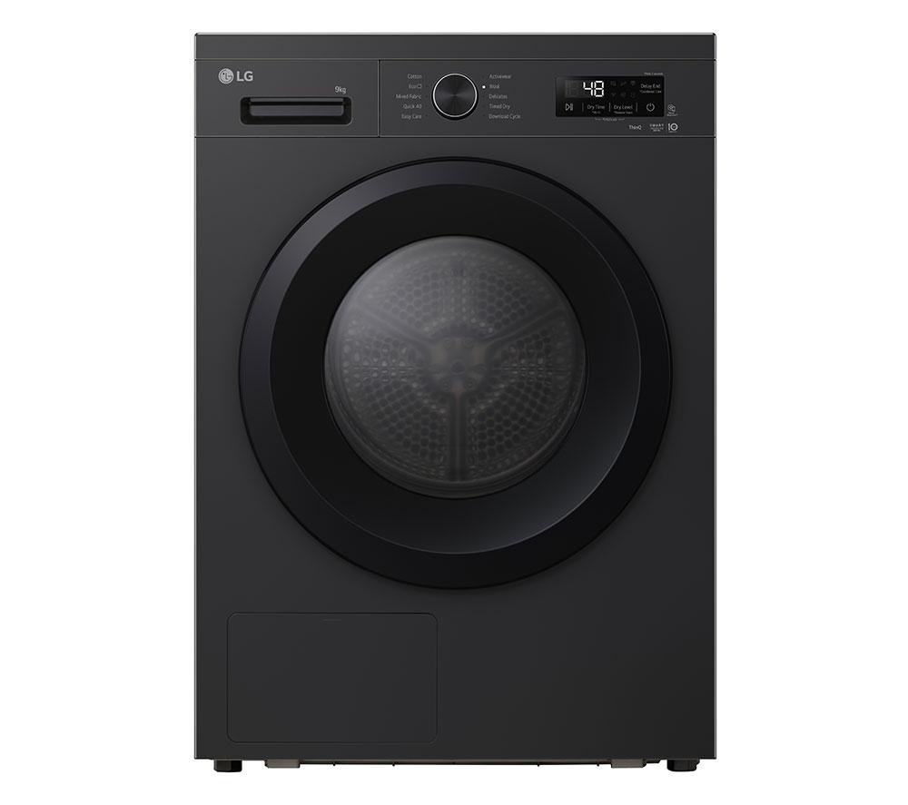 LG X10 Series ThinQ RHX1009NNK 9 kg Heat Pump Tumble Dryer – Onyx Black, Black