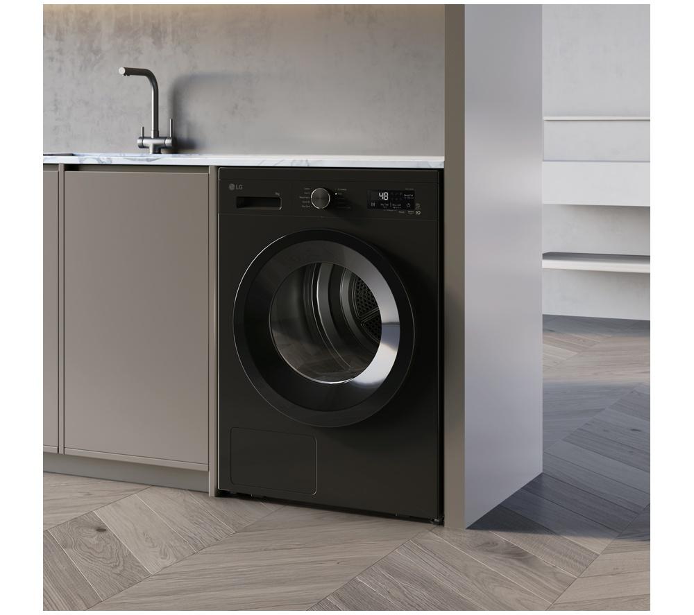 LG Series 2 ThinQ RHX1009NNK 9 kg Heat Pump Tumble Dryer - Onyx Black image number 3 of 12