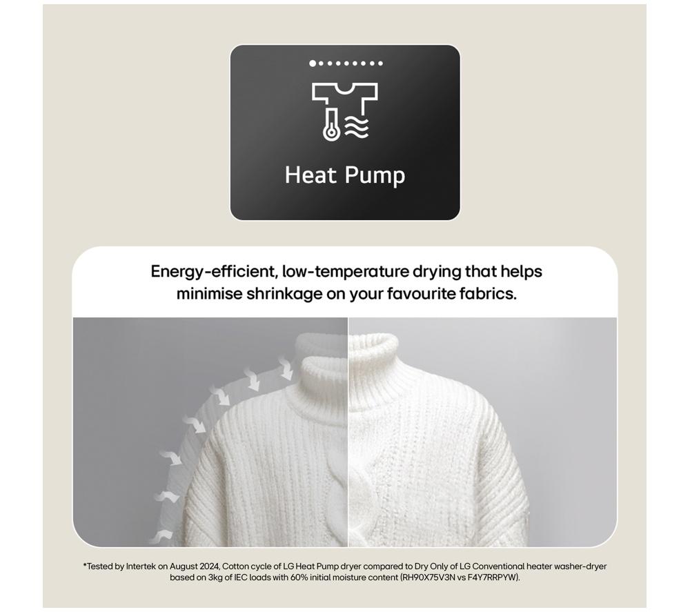 LG Series 2 ThinQ RHX1009NNK 9 kg Heat Pump Tumble Dryer - Onyx Black image number 4 of 12