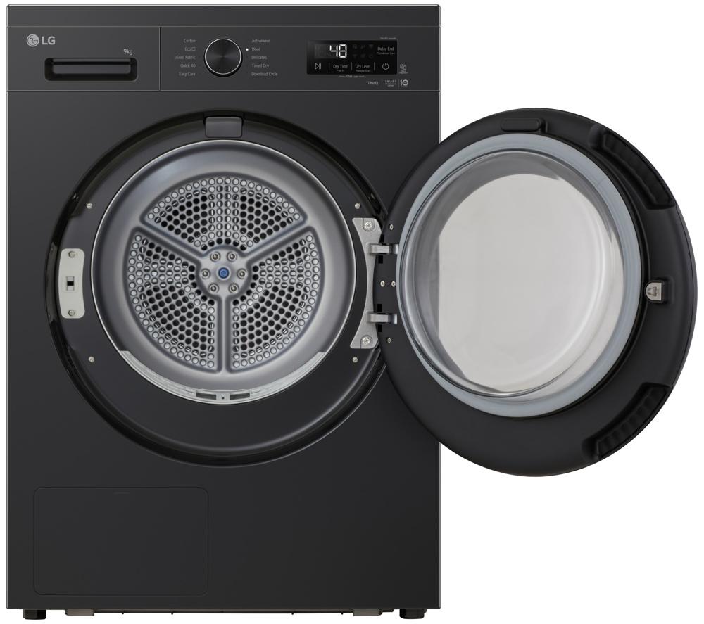 LG Series 2 ThinQ RHX1009NNK 9 kg Heat Pump Tumble Dryer - Onyx Black image number 9 of 12