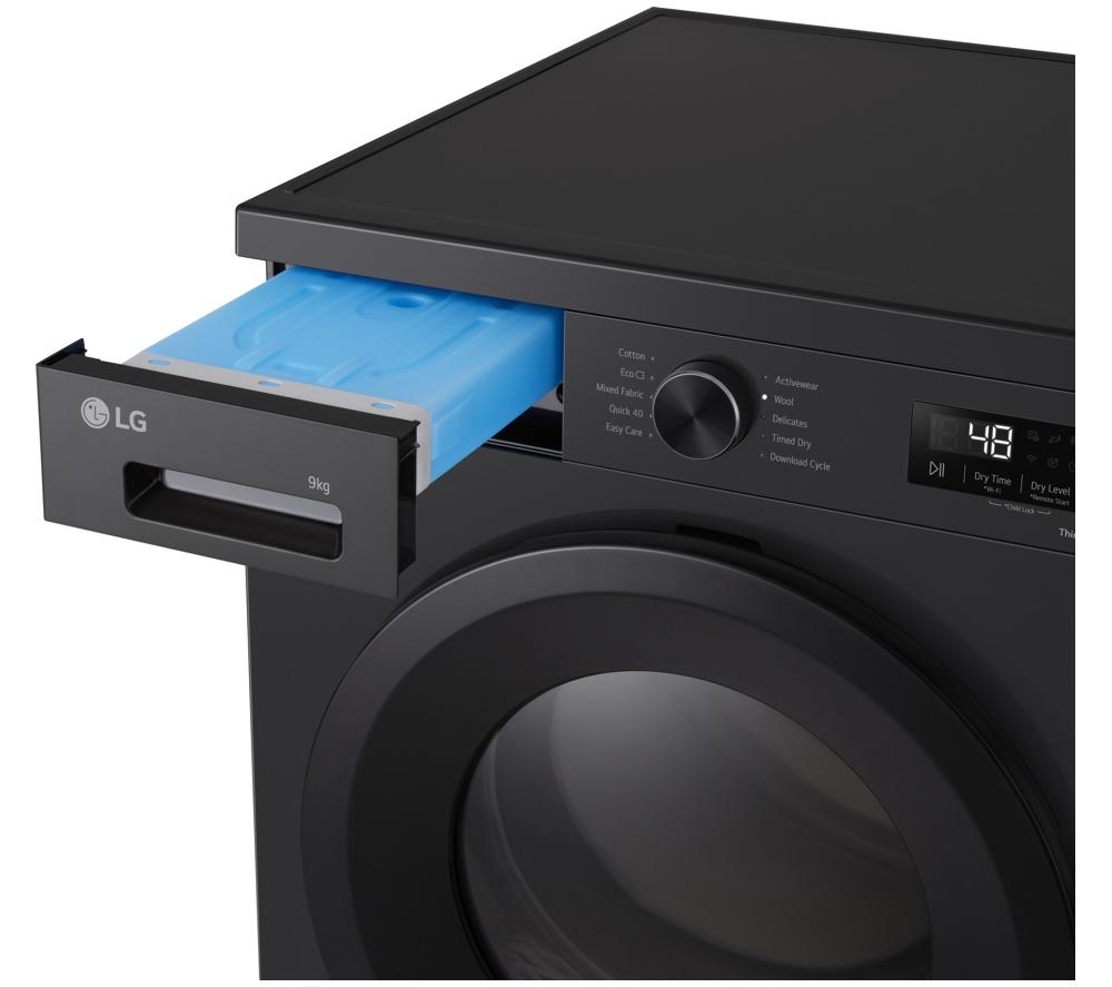 LG Series 2 ThinQ RHX1009NNK 9 kg Heat Pump Tumble Dryer - Onyx Black image number 12 of 12