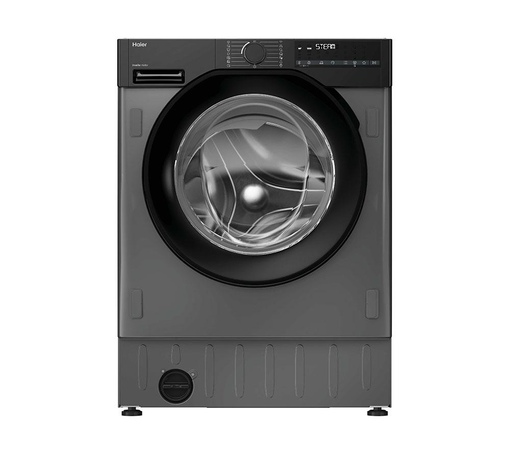 Haier Series 6 Bha6s69m6db9rj80 Integrated Wifi-Enabled 9 Kg 1600 Spin Washing Machine, Black,Silver/Grey