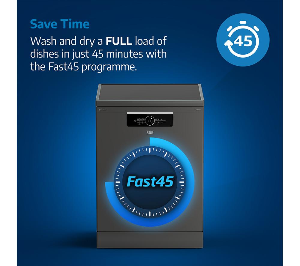 BEKO Pro PowerIntense BDFN36550PFG Full-size WiFi-enabled Dishwasher - Graphite image number 9 of 15