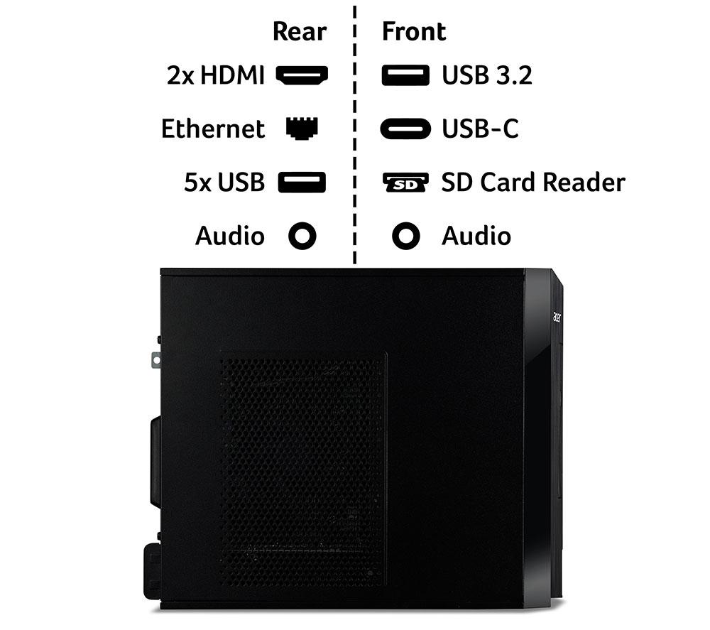 ACER Aspire XC-1785 Desktop PC - Intel&reg; Core&trade; i7, 512 GB SSD, Black image number 6 of 7
