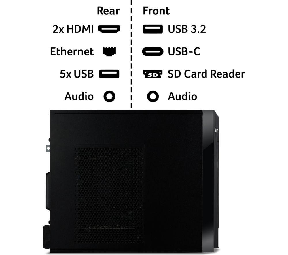 ACER Aspire XC-1785 Desktop PC - Intel&reg; Core&trade; i7, 512 GB SSD, Black image number 7 of 7