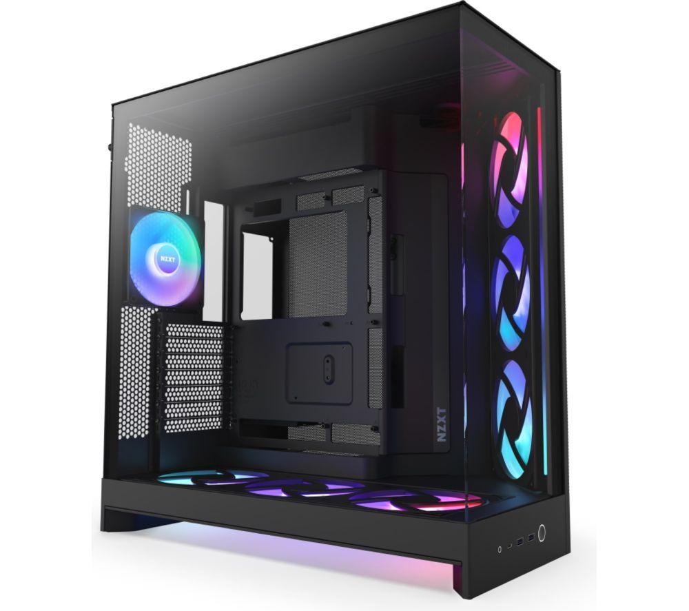 NZXT H9 Flow RGB+ ATX Mid-Tower PC Case - Black