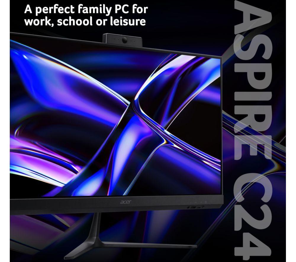 ACER Aspire C24-B 23.8" All-in-One PC - Intel&reg; Celeron&reg;, 512 GB SSD, Black image number 3 of 14