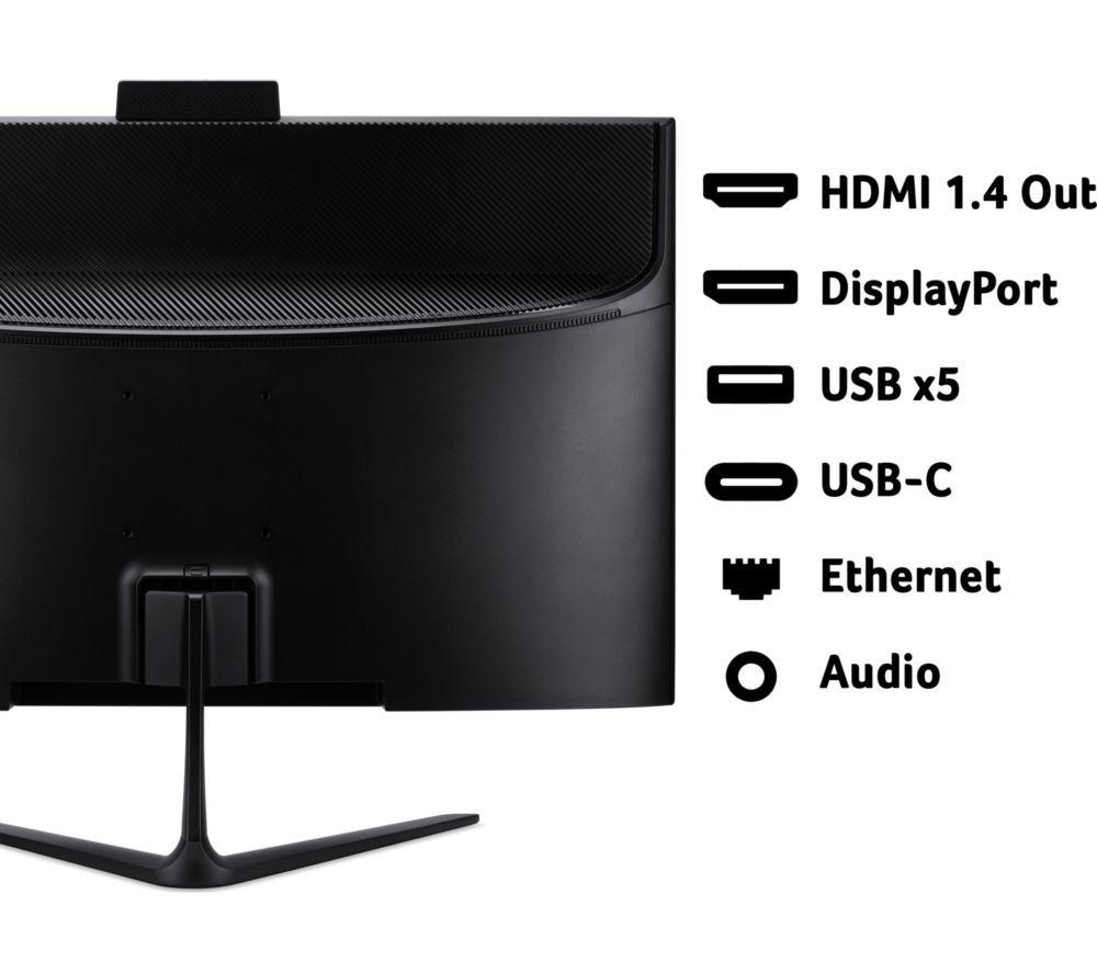 ACER Aspire C24-B 23.8" All-in-One PC - Intel&reg; Celeron&reg;, 512 GB SSD, Black image number 7 of 14