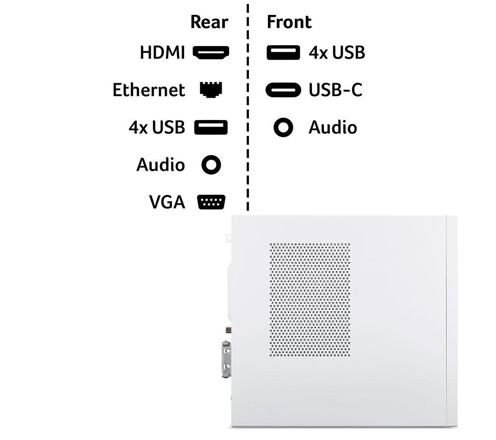 ACER Aspire XC-101 Desktop PC - Intel&reg; Core&trade; i5, 512 GB SSD, White image number 7 of 7