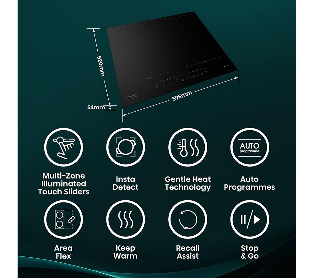 HISENSE Hi6 HI6442BSCWF 60 cm Electric Induction Hob - Black image number 2 of 24