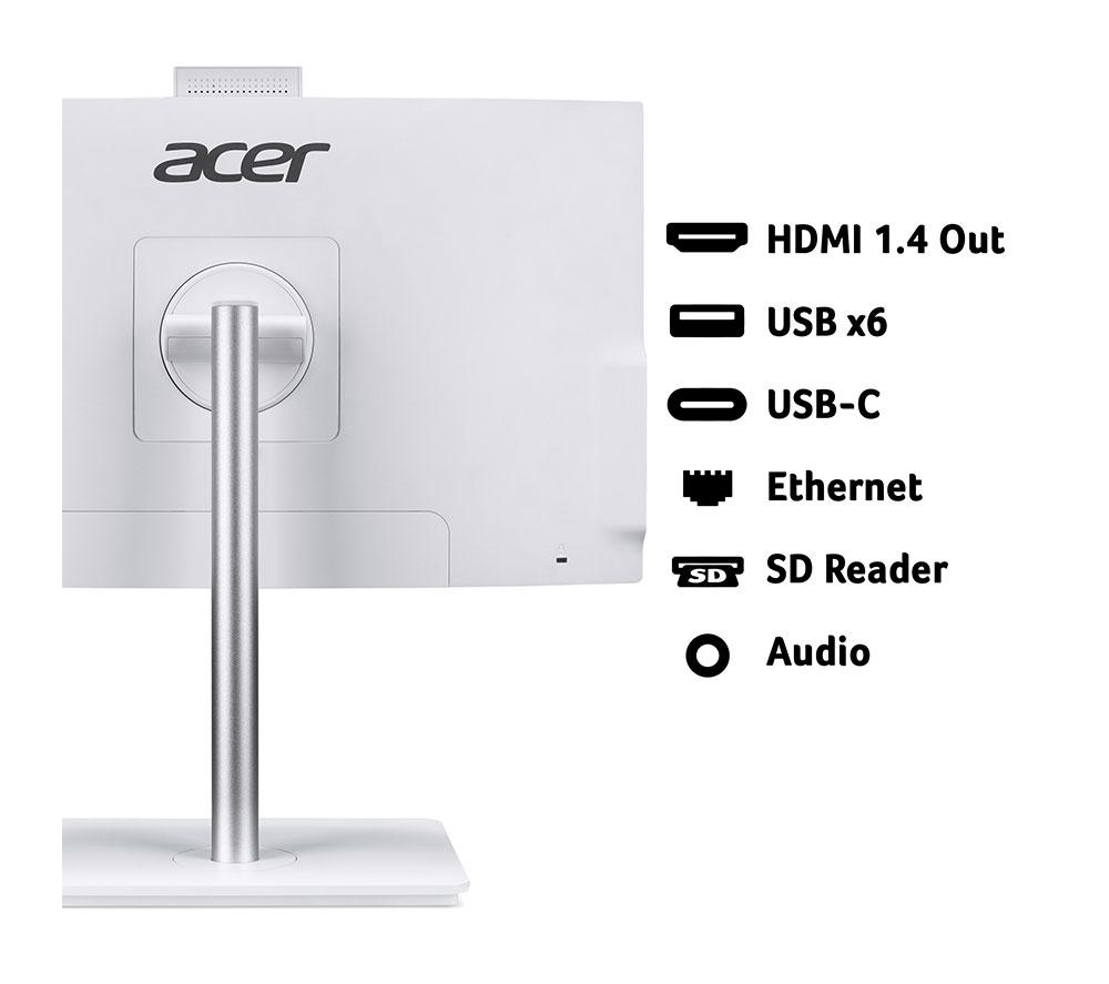 ACER Aspire C24-A 23.8" All-in-One PC - Intel&reg; Core&trade; i5, 512 GB SSD, White image number 7 of 9