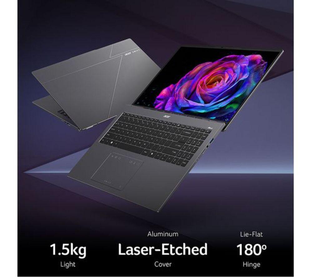ACER Swift Go 16 OLED 16" Refurbished Laptop - Intel&reg; Core&trade; Ultra 5, 512 GB SSD, Grey (Very Good Condition) image number 2 of 7