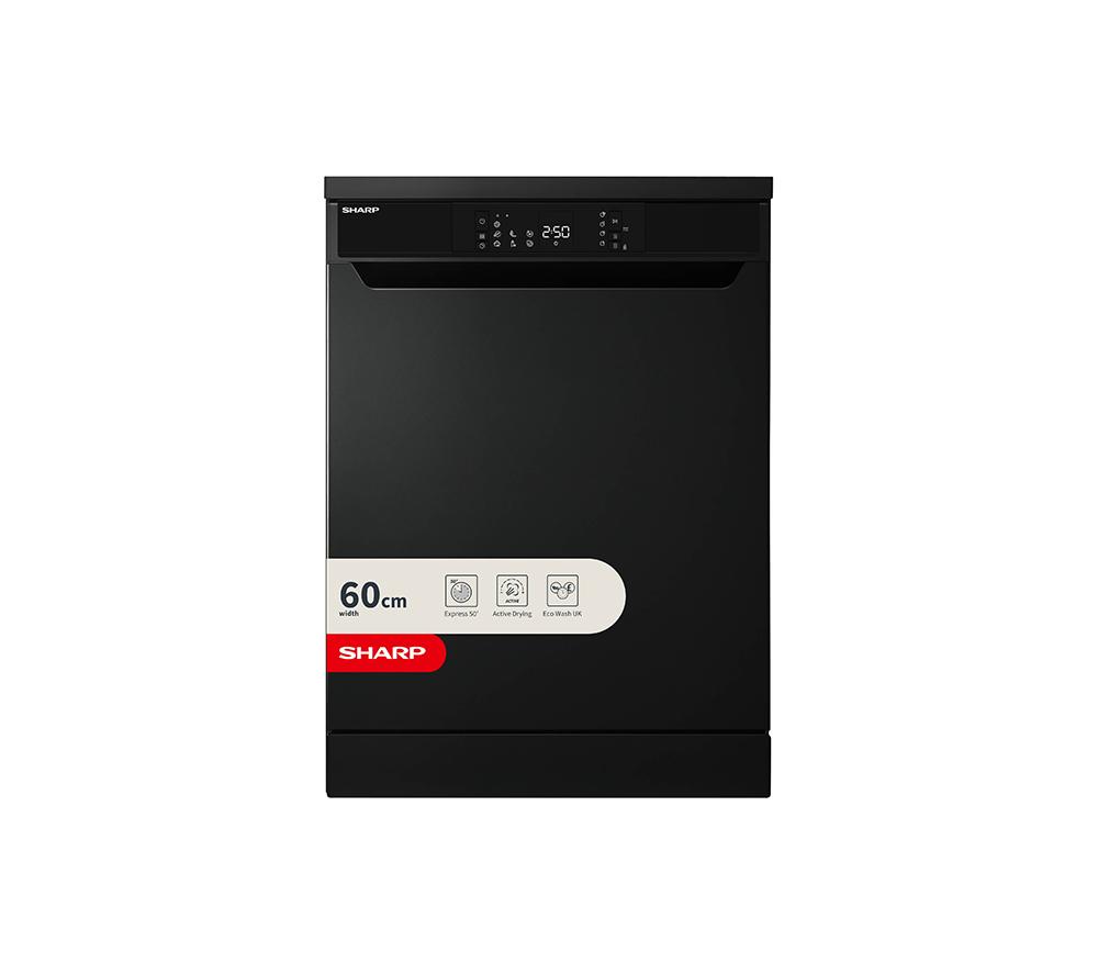 SHARP QW-NA1FF47D3M2-EN Full-size Dishwasher – Matte Black, Black