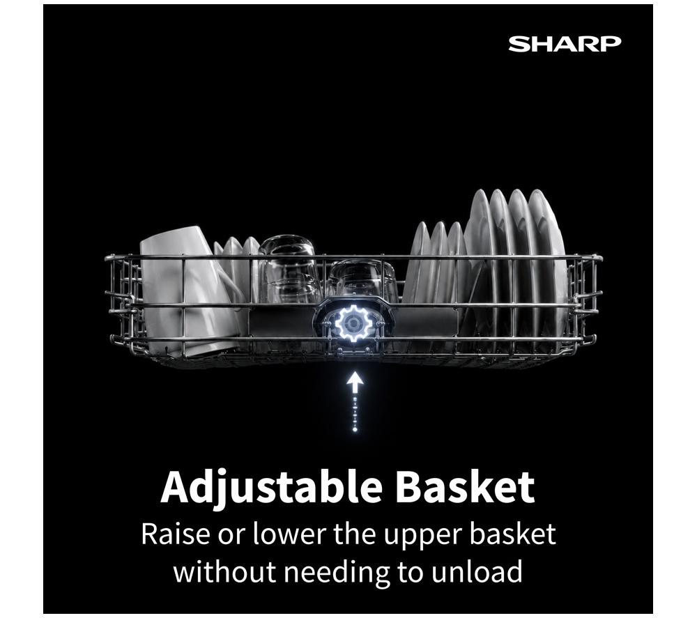 SHARP QW-NA1FF47D3M2-EN Full-size Dishwasher - Matte Black image number 7 of 10