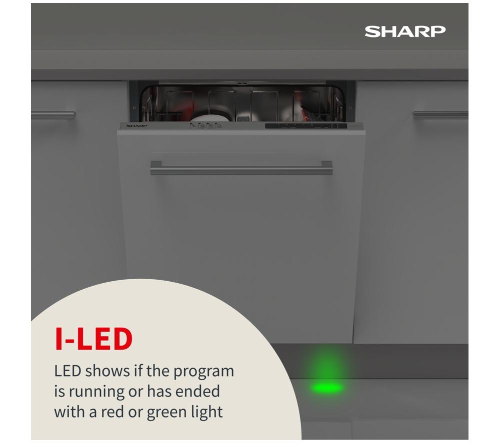 SHARP QW-NA1FF47D3M2-EN Full-size Dishwasher - Matte Black image number 9 of 10