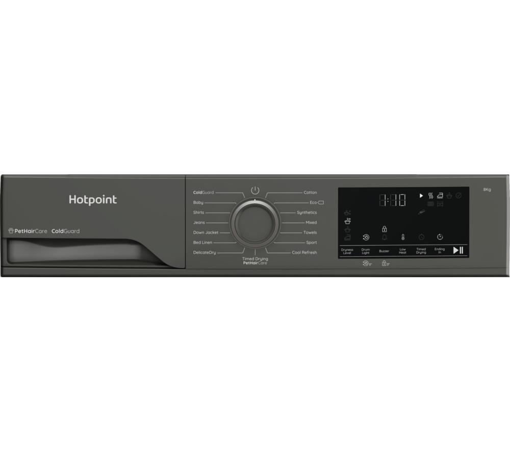 HOTPOINT PetHairCare C HSD 82M GG UK 8 kg Heat Pump Tumble Dryer - Dark Grey image number 4 of 13