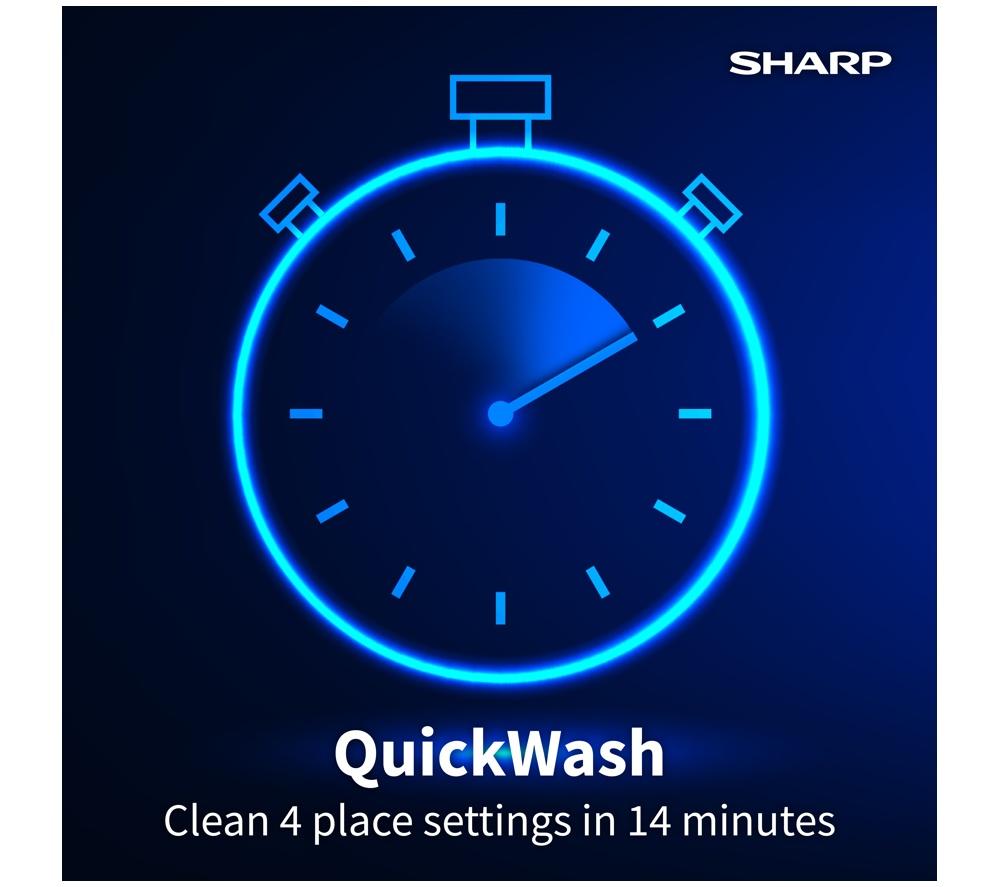 SHARP QW-NA1FF47D3W2-EN Full-size Dishwasher - White image number 5 of 13