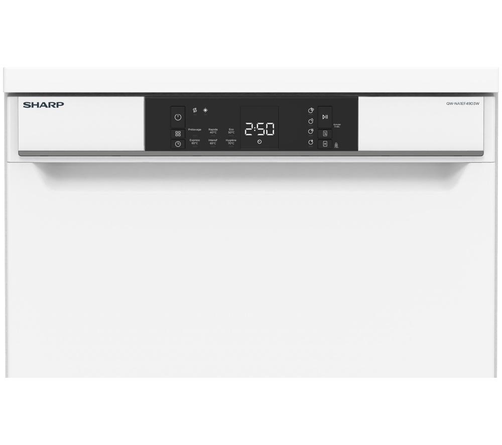 SHARP QW-NA1FF47D3W2-EN Full-size Dishwasher - White image number 11 of 13